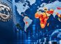 Sede do FMI e mapa mundial com os países mais vulneráveis assinalados