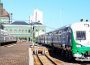 Comboio dos CFM na estação ferroviária de Maputo