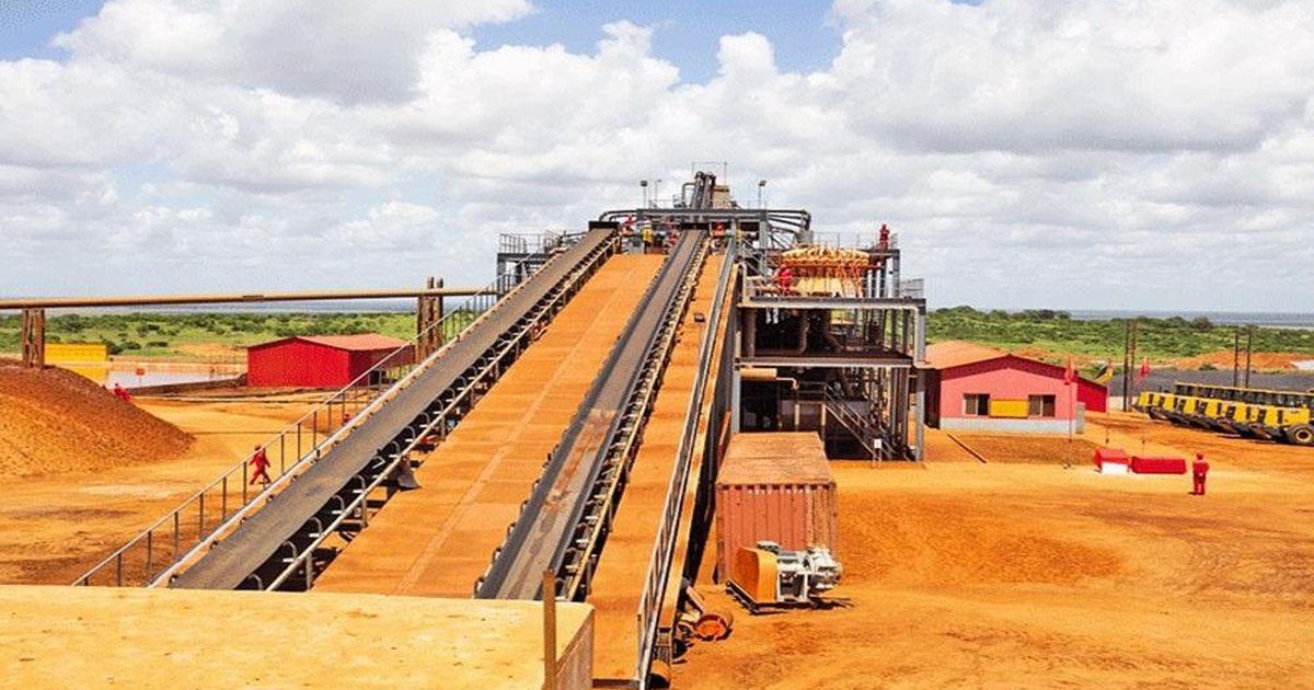 Instalações de processamento de areias pesadas da Dingsheng em Chibuto